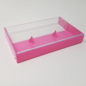 sleevie wonder cassette tape cases pack of 5 - clear front + pink solid back - hard plastic storage (+1 free dj sticker)