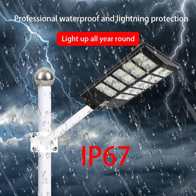 Fancemot Solar Street Lights Outdoor Waterproof Super Bright, Solar Street Light Dusk to Dawn, Solar Street Lights LED Wide Angle Lamp with Remote Control for Yard, Garage, Garden, Parking Lot, etc