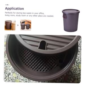 Holibanna Tea Dregs Drainage Bucket 2.11 Gallons Wastewater Barrel with Lid Office Tea Ceremony Bucket Plastic Tea Residue Filter Bucket Trash Can