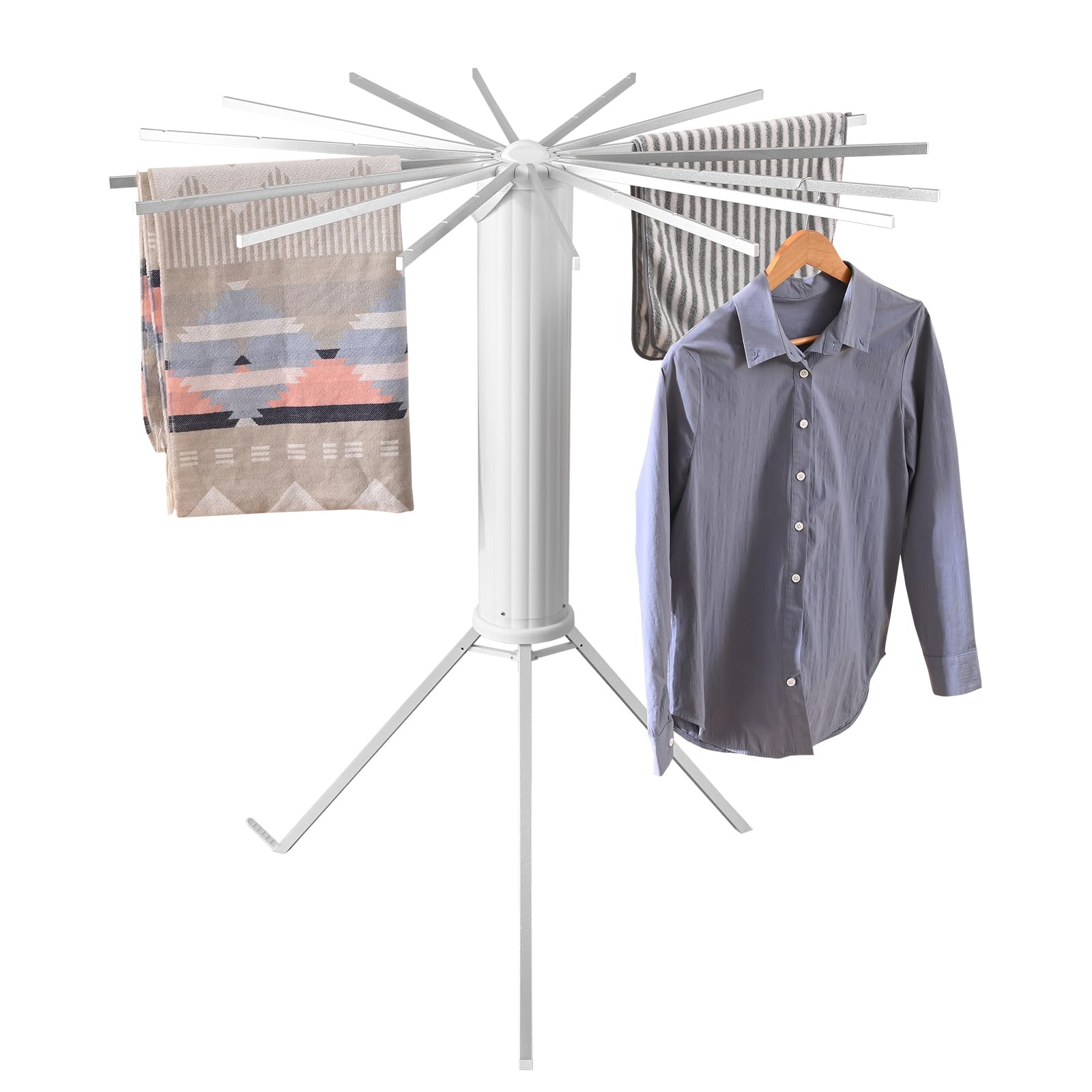 TBDXCJTQQ Tripod Clothes Drying Rack, Outdoor Clothes Drying Rack Saves Space and has Strong Load-Bearing Capacity-Drying Rack Clothing Travel Balcony Family Folding Drying Rack