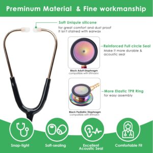 8Pcs 3 Sizes(S/M/L) Littmann Stethoscope Replacement Ear Tips Pieces Diaphragm, Littmann Stethoscope Accessories Repair Kit Ear Bud Plug Cover Large Medium Small Stethoscope Diaphragm Drum Spare Parts