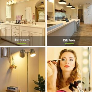 XININSUN Dimmable Half Chrome Light Bulb,6W (60W Eqv.), Anti Glare LED Light Bulbs,G25 Globe Light Bulbs,E26 G80 Silver Dipped Bulb for Bathroom, Vanity, Mirror,2700K Warm White,4Pcs