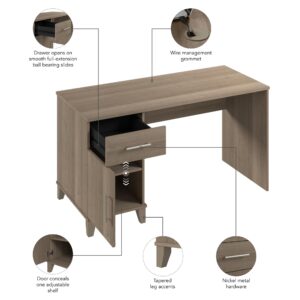 Bush Furniture Somerset 54W Office Desk with Drawer and Storage Cabinet in Ash Gray | Computer Table for Home Office Workspace