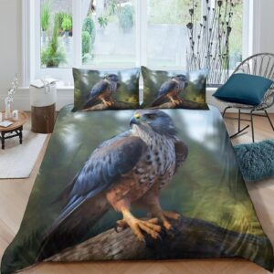 BUKISA 3D falconryry Printed Duvet Cover Set Cozy Comforter Cover Soft Quilt Cover Hypoallergenic Falconry Bedding for Boys Girls and Kids Luxe Bedroom Decor Twin（173x218cm）