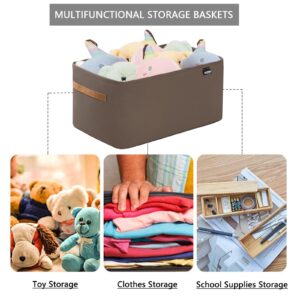 ZXRMY Large Fabric Storage Baskets with Handles 4 Pack Collapsible Storage Bins for Shelves Organizing 16 X 11 X 9.8'' Canvas Basket for Closet Organization