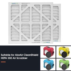 AlorAir MERV-10 Filter Replacement Set for CleanShield HEPA 550 Air Scrubber (Pack of 2)