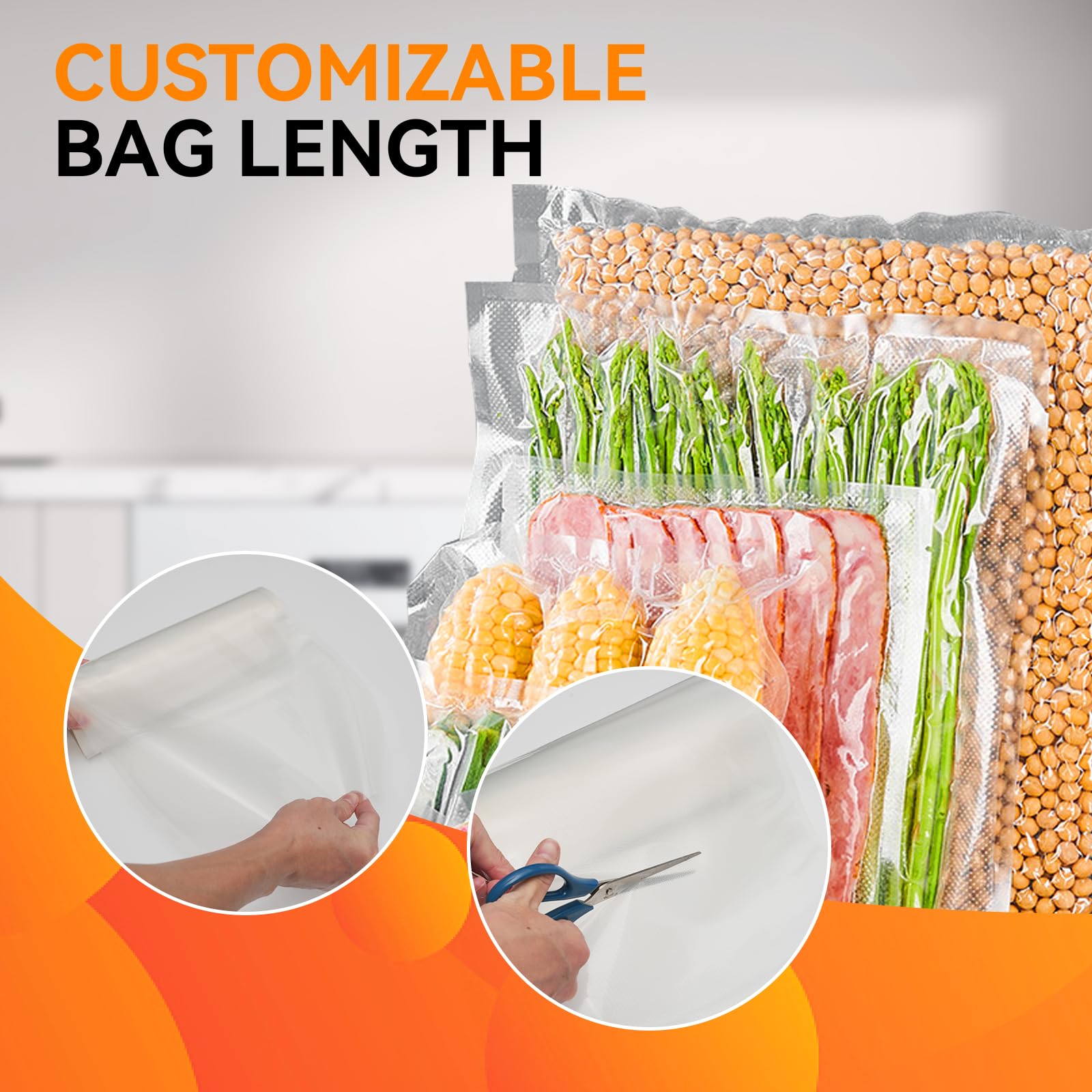 Wevac 8 Pack 11" x 16' and 8" x 16', Vacuum Sealer Bags Rolls for Food Saver, Weston, Commercial Grade, BPA Free, Heavy Duty, Great for vac storage, Meal Prep or Sous Vide