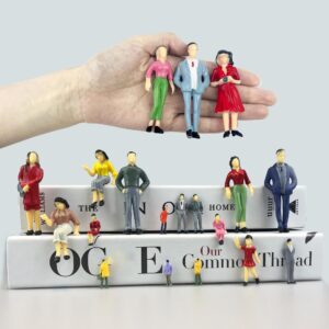 XIPEGPA 70PCS People Figurines Mini Trains Architectural 1:25 1:50 1:75 1:87 Scale People Painted Figures Plastic People Small Dollhouse People Standing and Seat