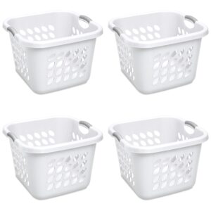 bovano 1.5 bushel square laundry basket plastic, white, set of 4