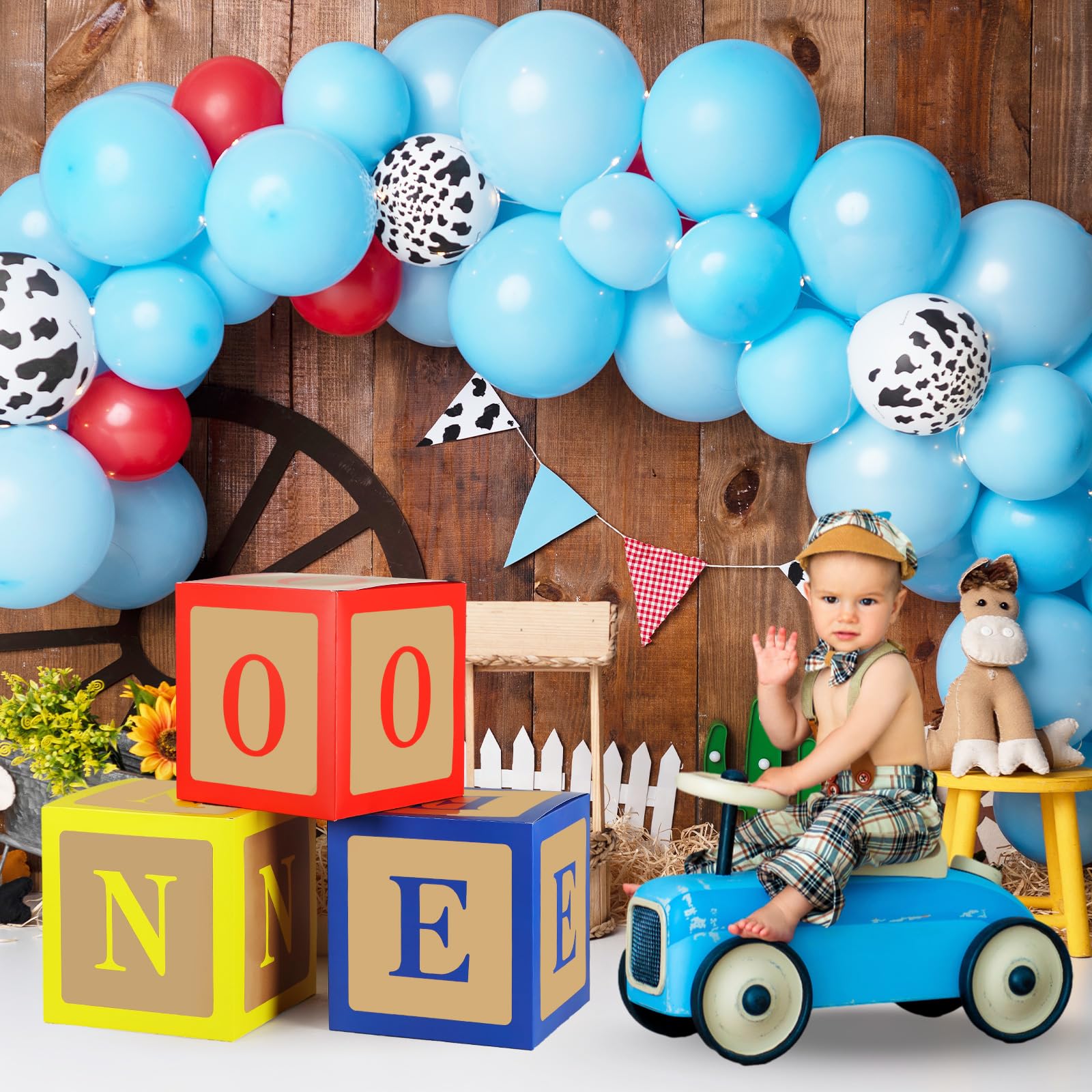 Zhanmai 3 Pcs Toy Inspire Story Party Decorations ONE Balloon Boxes for Toy Theme 1st Birthday Party Decorations Party Balloon Boxes for Toy Inspire First Birthday Baby Shower Party Supplies