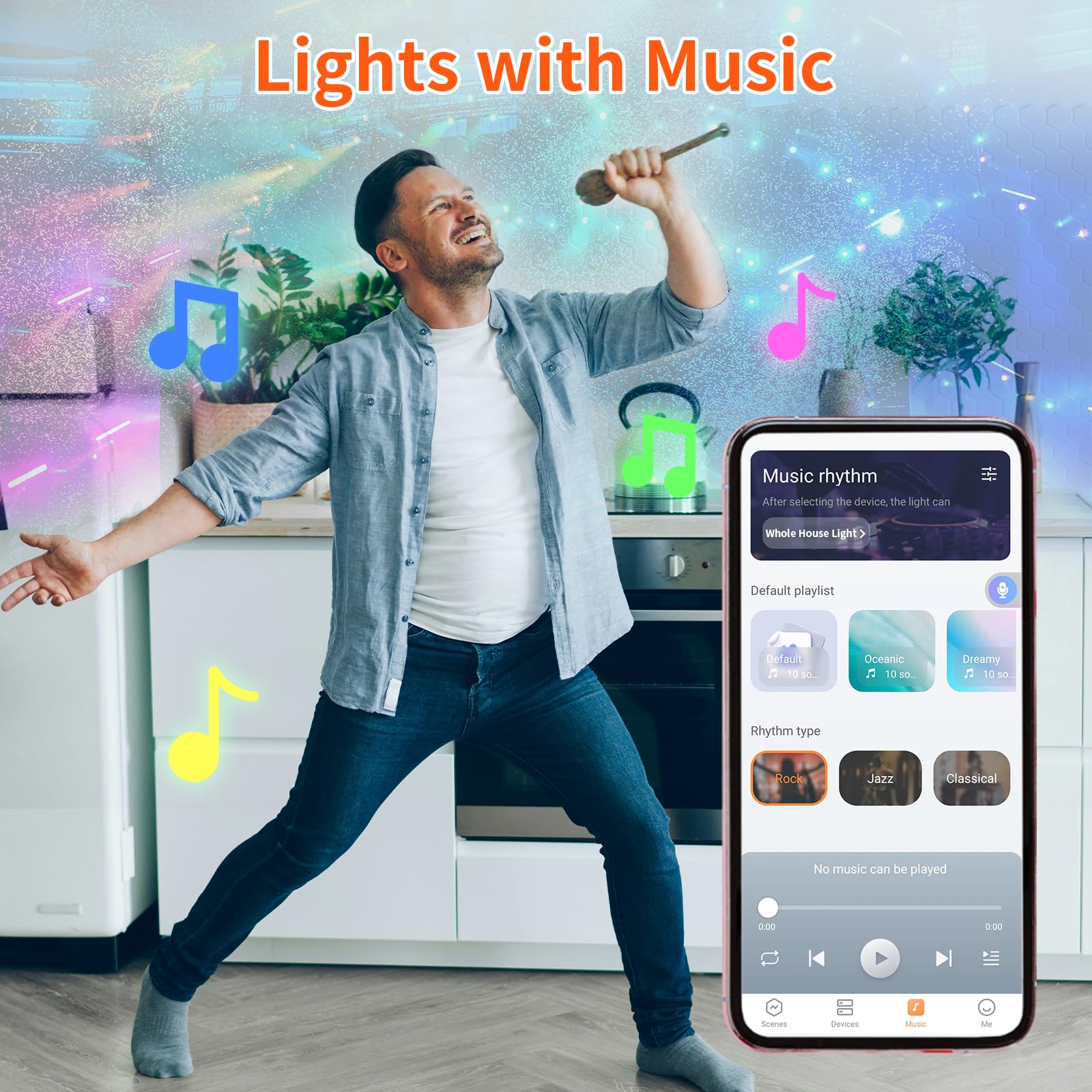 Sunshiney Twist in Light Bulb, A19 GU24 12W 1200LM Smart Bluetooth 2 Prong Led Lightbulb, 2700K-6500K Dimmable Music Sync RGBCW Color Changing Led Lightbulbs, APP Control, 4Pack