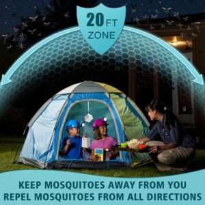 Moskiller Rechargeable Mosquito Repeller Outdoor with 20' Mosquito Protection Zone,Rechargeable Repeller Included 60 Hr Refill,No Candles or Flames for Outdoor Indoor Patio