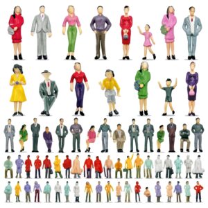 xipegpa 70pcs people figurines mini trains architectural 1:25 1:50 1:75 1:87 scale people painted figures plastic people small dollhouse people standing and seat