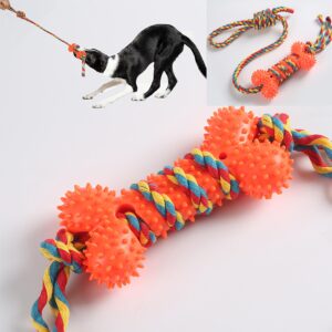 AiduduPet Dog Rope Toys for Aggressive Chewers,Dog Toys Boredom and Stimulating,Dog Rope Toys Tug of War, Interactive Rubber Dog Toys for Dogs,Puppy Chew Toys for Teething, 100% Cotton & TPR