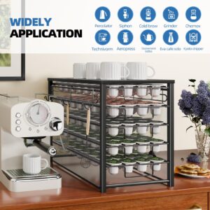 Simple Trending 5-Tier Coffee Pod Holder for K-Cup, 160 Pod Pack Capacity Rack, Metal, Black