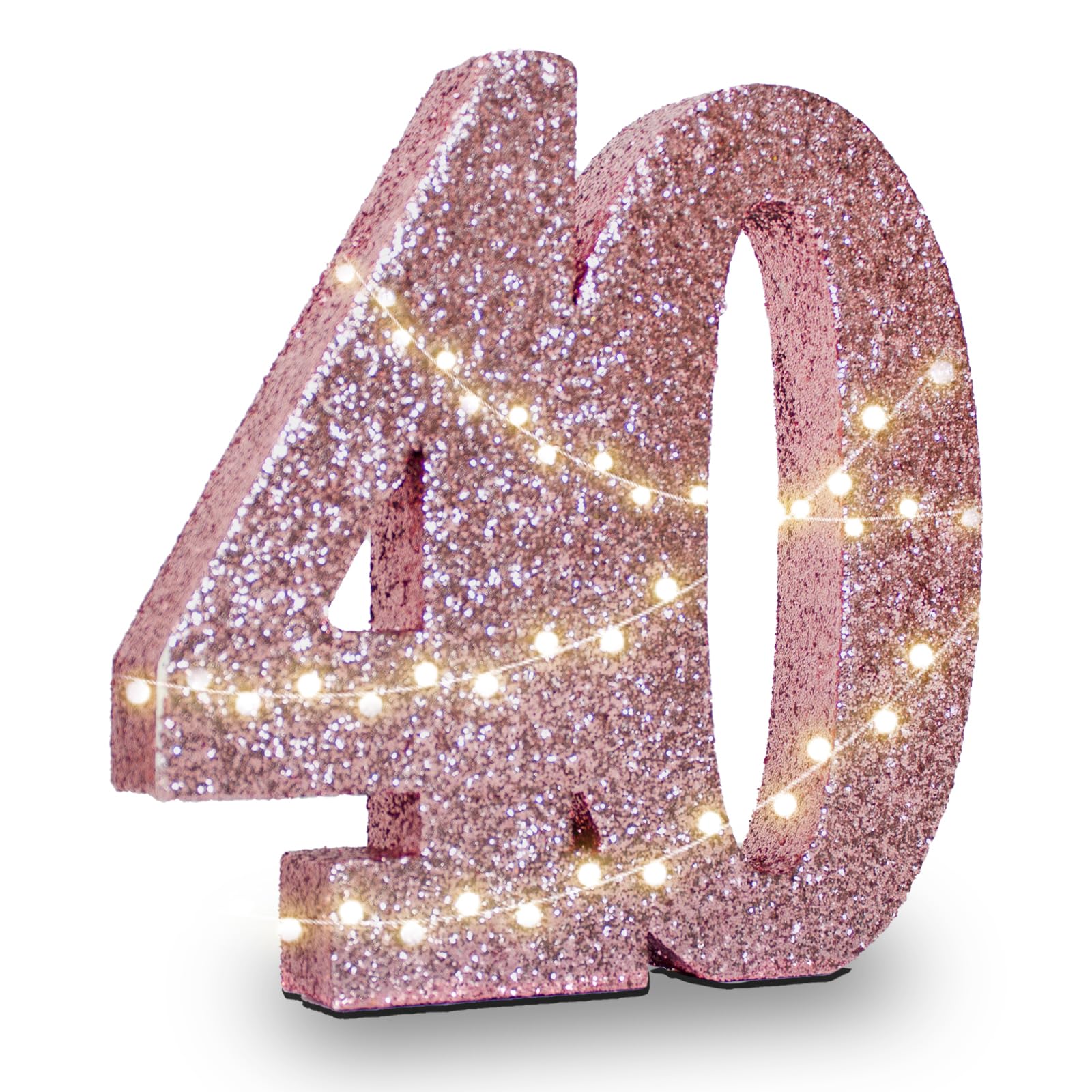 40th Birthday Decoration Rose Gold Glitter 40th Table Centerpieces,40th Anniversary Decoration Number 40 Table Topper Decor(Rose Gold 40th)