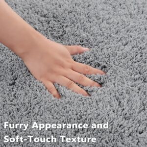 Memoryfield Ultra Soft Rug for Living Room 5x8 Solid Shaggy Area Rug Furry Rug for Kids Room Plush Bedroom Area Rug Shag Rug Nursery Fluffy Rug, 5' x 8' Grey