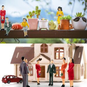 XIPEGPA 70PCS People Figurines Mini Trains Architectural 1:25 1:50 1:75 1:87 Scale People Painted Figures Plastic People Small Dollhouse People Standing and Seat