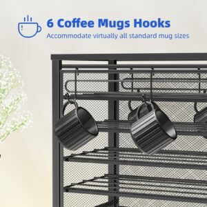 Simple Trending 5-Tier Coffee Pod Holder for K-Cup, 160 Pod Pack Capacity Rack, Metal, Black