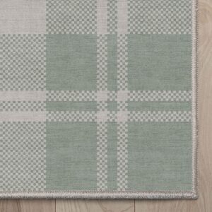 Well Woven Apollo Flatwoven Plaid Green 3'3" x 5' Area Rug