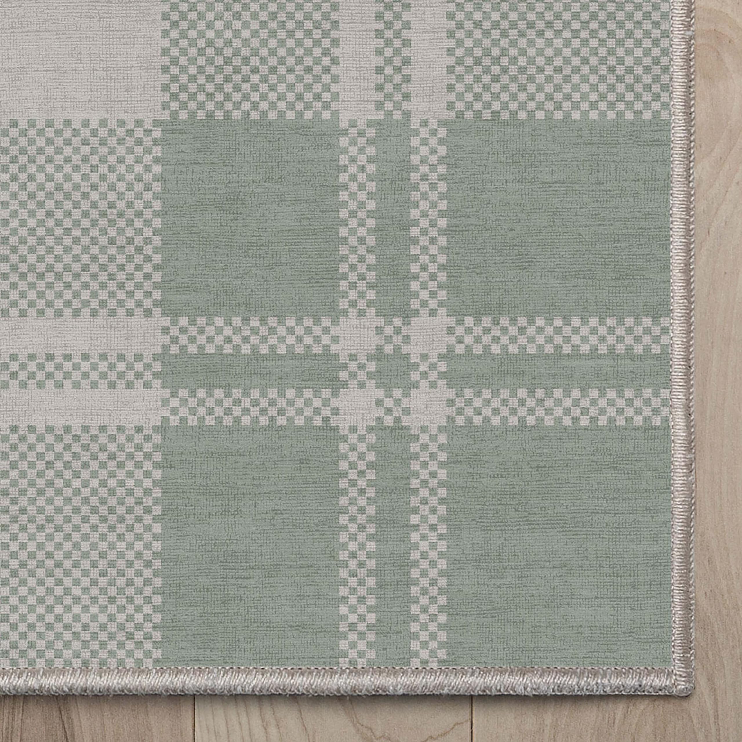 Well Woven Apollo Flatwoven Plaid Green 3'3" x 5' Area Rug