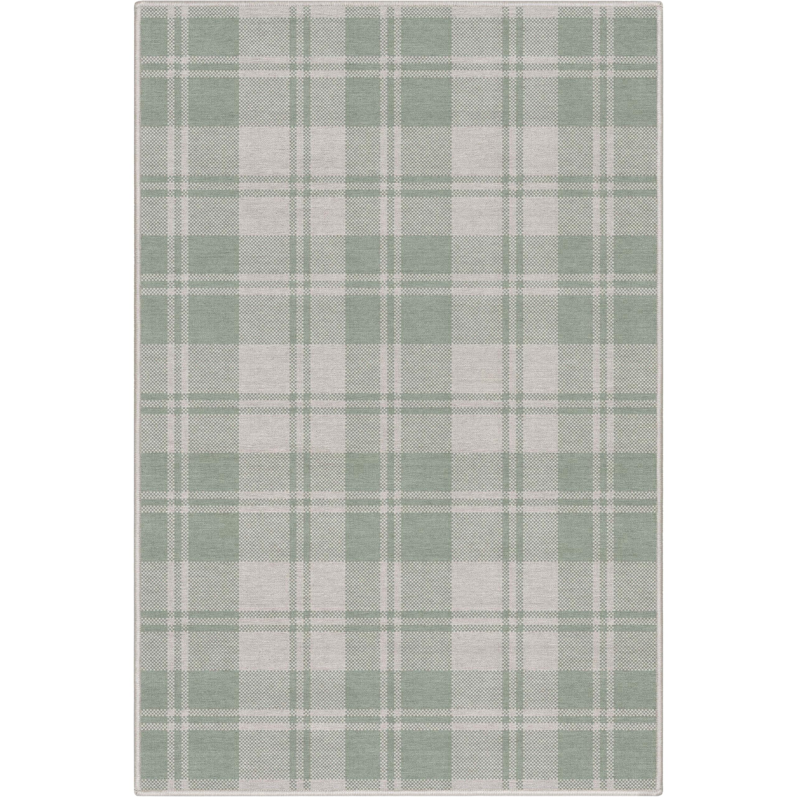 Well Woven Apollo Flatwoven Plaid Green 3'3" x 5' Area Rug