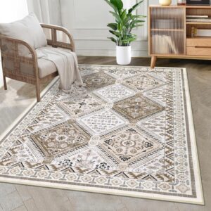 hebe washable area rug 5x7 living room rug large rugs for bedroom soft throw rugs non slip dining room mat traditional tiled area rugs indoor floor carpet for nursery kids room entryway