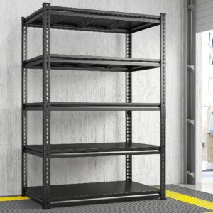 reibii 72"h garage shelving load 2500 lbs garage storage shelves heavy duty shelving 5-tier adjustable garage shelves sturdy metal shelves for storage garage shelf industrial shelving 72"h x36"w x18"d