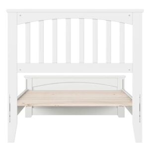 AFI, Becket Twin XL Solid Wood Low Profile Platform Bed with Matching Footboard, White