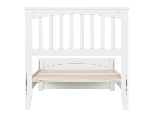 AFI, Becket Twin XL Solid Wood Low Profile Platform Bed with Matching Footboard, White