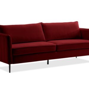 SZLIZCCC Velvet Accent Sofas 85" in,Modern Tufted Loveseat Sofas ArmCouch, Comfy Upholstered Armchair, Velvet Accent Sofas for Bedroom Living Room (85" Sofa Wine Red)