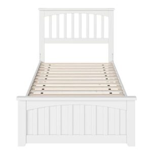 AFI, Becket Twin XL Solid Wood Low Profile Platform Bed with Matching Footboard, White