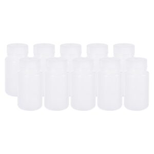 patikil 24 pcs 125ml reagent bottles, hdpe wide mouth round bottles with screw cap for lab water reagent liquids solid sample storage seal, translucent white