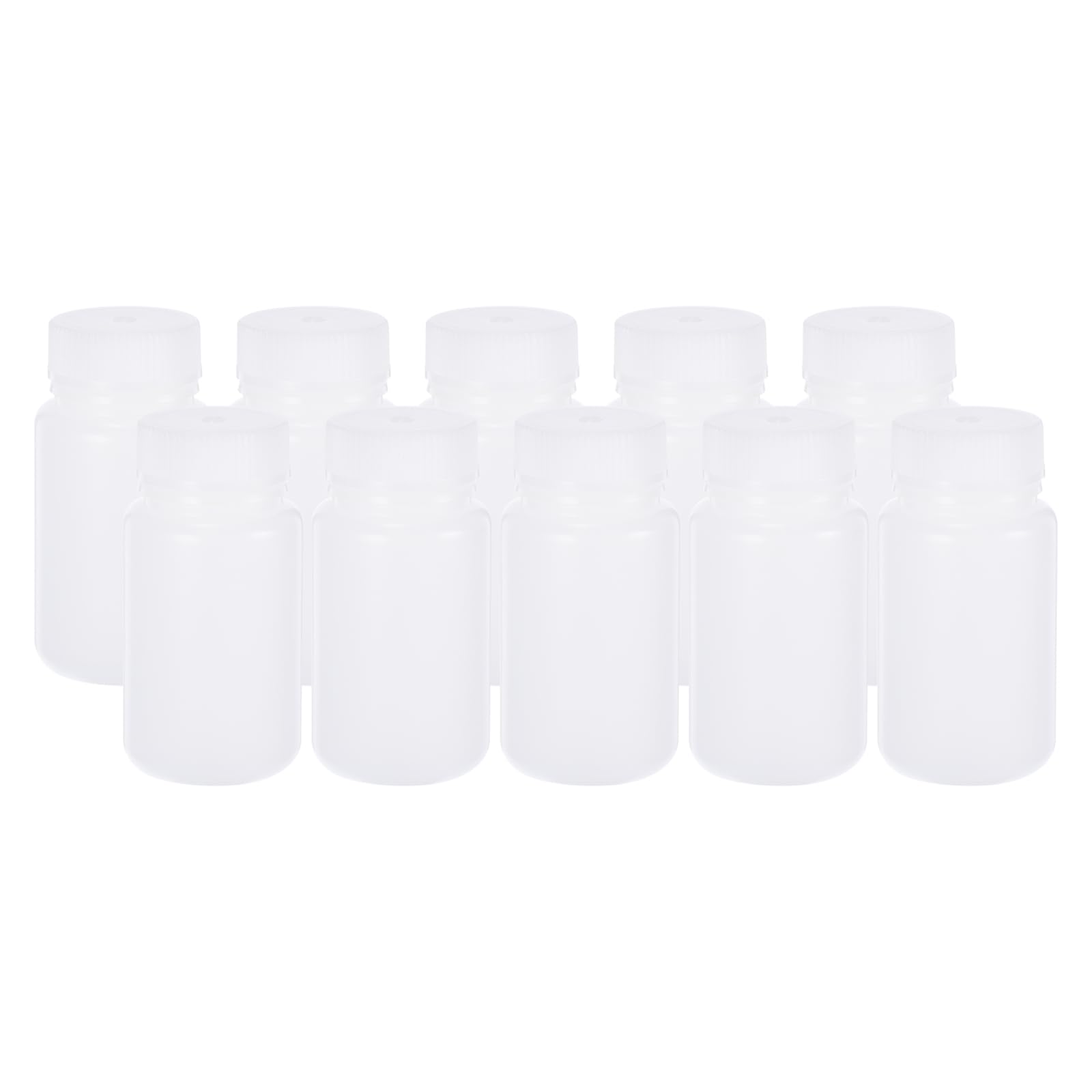 PATIKIL 24 Pcs 125ml Reagent Bottles, HDPE Wide Mouth Round Bottles with Screw Cap for Lab Water Reagent Liquids Solid Sample Storage Seal, Translucent White