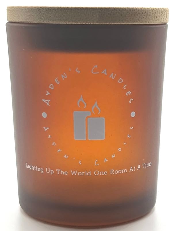 Aydens Candles Mint White Chocolate Ganache Scented Single Wick Candle #242 (Small 7 Oz Amber Jar w/Logo, Rose)