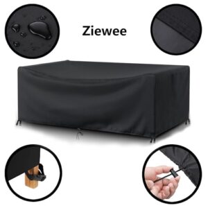 Ziewee Outdoor Patio Furniture Covers Waterproof 120" L x 40" W x 28" H Rectangular Outdoor Table and Chair Set Cover 600D Wind Dust Proof Anti-UV Durable Patio Sectional Couch Cover 300x100x71cm