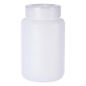 patikil 2000ml reagent bottles, pe wide mouth round graduated bottles with screw cap for lab water reagent liquids solid sample storage seal, transparent white