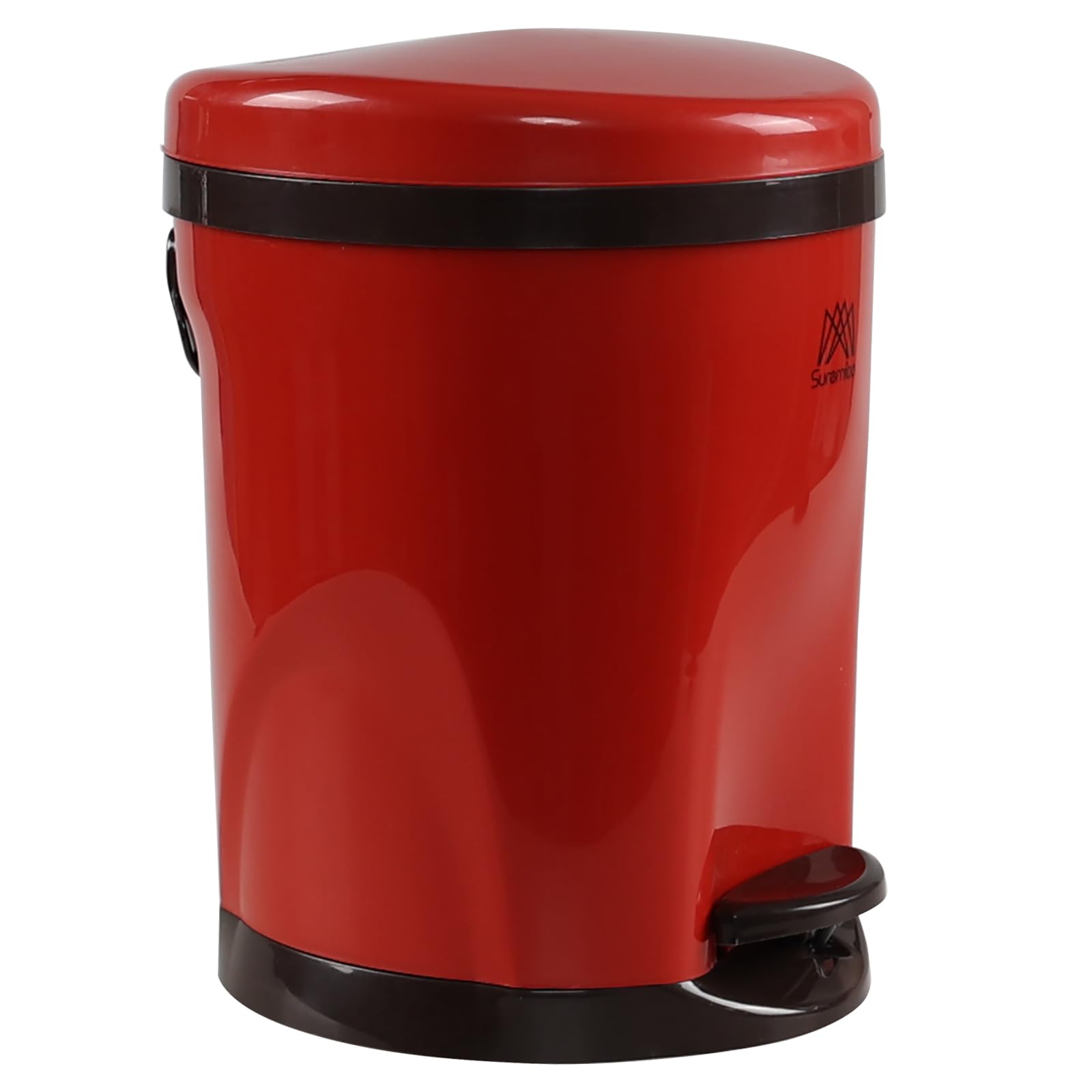 DynkoNA 2.1 Gollon/ 8 Liter Small Trash Can with Step Pedal, Plastic Garbage Can. Red