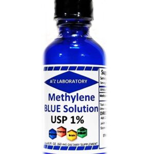 Methylene Blue 1% A2Z Laboratory | USP-Grade Methylthioninium Chloride Liquid | High Purity Dietary Supplement for Brain Function & Cognitive Health | No Formaldehyde (1) 50ml Glass Dropper Bottle