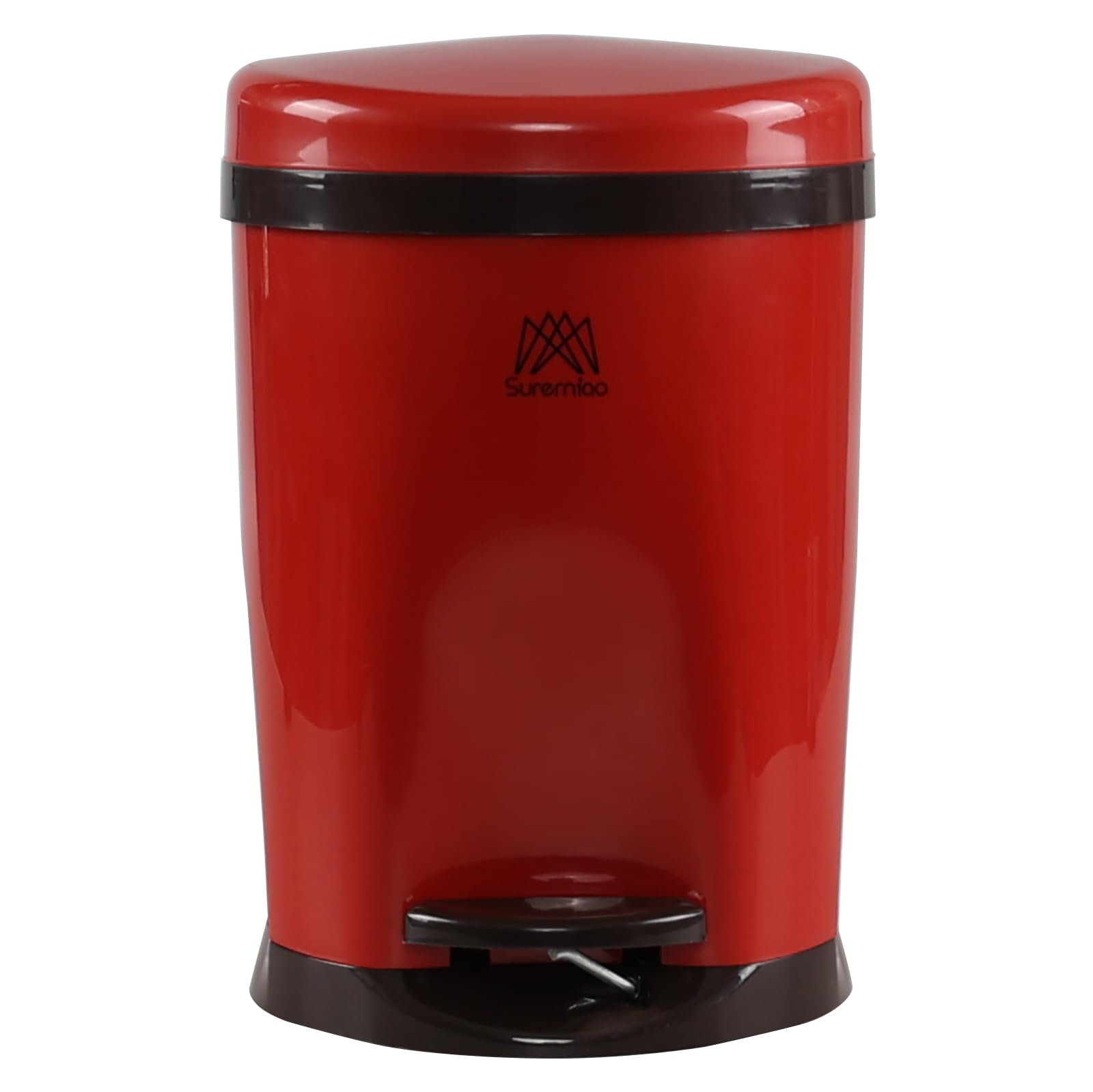 DynkoNA 2.1 Gollon/ 8 Liter Small Trash Can with Step Pedal, Plastic Garbage Can. Red