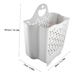 Collapsible Laundry Basket Foldable Laundry Basket Wall Hanging Foldable Dirty Clothes Basket Wall Laundry Hamper Mounted Laundry Hampers Clothing White Child Tpe Plastic Basket