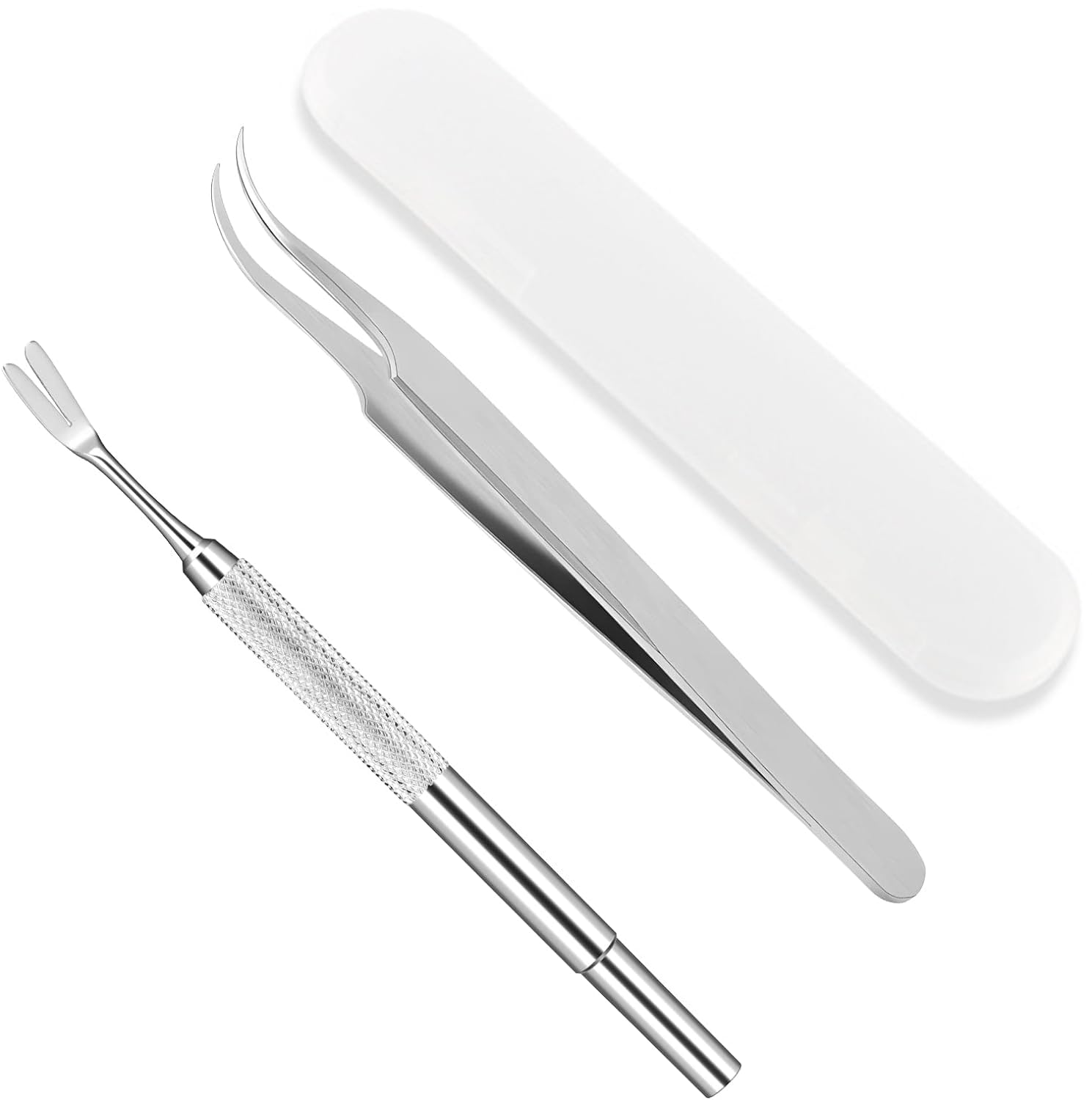 Yogini Stainless Steel Tick Removal Kit,Tick Tweezers, Tick Fork and Portable Storage Case,Tick Removal Tool for Humans and Pets (1 Set)