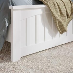 AFI, Becket Twin XL Solid Wood Low Profile Platform Bed with Matching Footboard, White