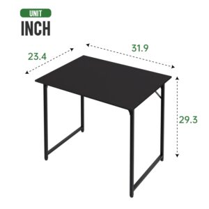 Computer Desk, 32 Inch Home Office Desk with Metal Frame, Modern Simple Style Small Computer Desk PC Table for Home Office Study, Computer Writing Desk Office Desk Work Study Table for Small Space