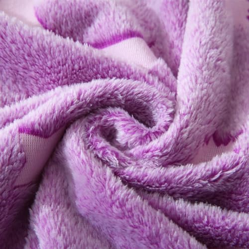 Niopos Glow in The Dark Purple Blanket for Girls 3 4 5 6 7 8 9 10 11 12 Year Old Birthday Gifts Star Moon Purple Throw Blanket for Girls Women 40x60 Inch