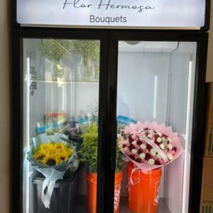 Commercial Flower Display Refrigerator Floral Fridge,Glass Door Flower Merchandiser Beverage Drink Cooler with LED Light Adjustable Shelves,ETL and NSF Approval,42.5Cu Ft,47.2" Wide,Hinge