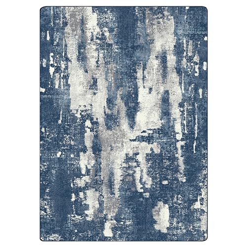 BEIMO Area Rugs 5x7 for Living Room Bedroom Machine Washable Modern Abstract Soft Large Blue Rugs with Non Slip Backing, Floor Carpet for Dining Room