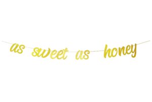 gold glitter as sweet as honey banner - bee theme birthday/baby shower/wedding/bridal shower party decoration supplies - baby first birthday party decor bunting banner