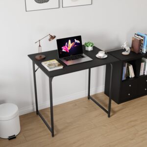 Computer Desk, 32 Inch Home Office Desk with Metal Frame, Modern Simple Style Small Computer Desk PC Table for Home Office Study, Computer Writing Desk Office Desk Work Study Table for Small Space