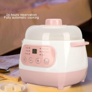 1L Ceramic Electric Stew Pot, 200W Cooker, Electric Cooking Pot for Porridge Rice Soup (US Plug 110V)